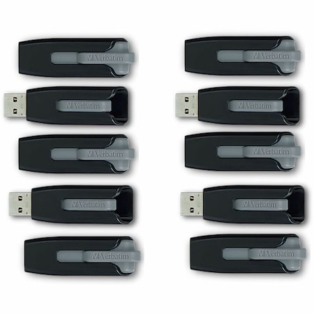 Verbatim 32GB STORE N GO V3 USB 3.2 GEN 1 FLASH DRIVE-10PK BUSINESS BULK-GRAY. 70894