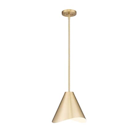 Z-Lite Aria 1 Light Pendant, Modern Gold/Modern Gold & Inner White, 12 In W x 11 In H 1952P12-MGLD