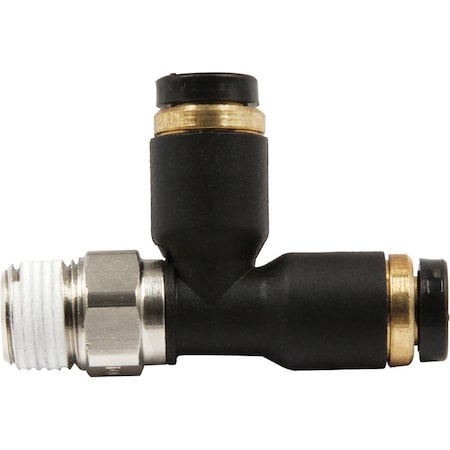 Allstar Performance 0.12 in. NPT Plastic T Push Lock, Black ALL48023