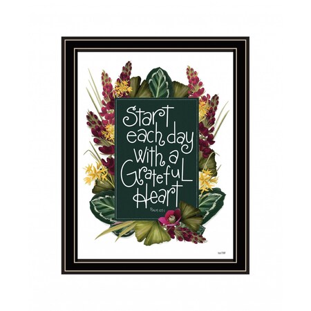 Homeroots Grateful Heart 1 Black Framed Print Wall Art 416130