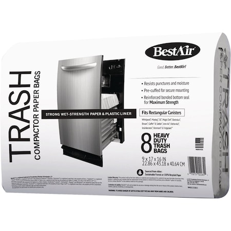 Bestair Heavy Duty Compactor Trash Bags, 8-Count WMCK133508-3