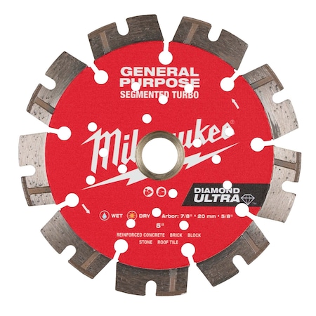 Milwaukee Tool 5" DIAMOND ULTRA Segmented Turbo, General Purpose Diamond Blade 49-93-7526