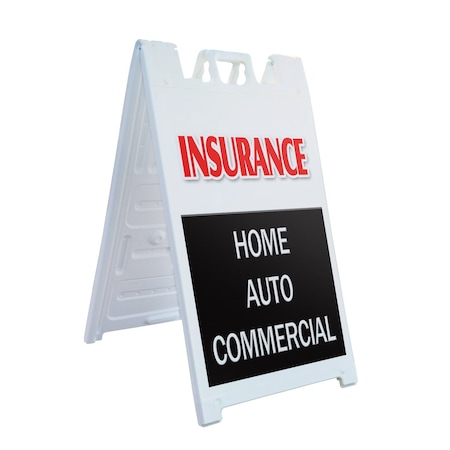 Signmission Insurance Home Auto Commercial, A-Frame & 2 Decals Installed, Heavy-Duty Plastic Frame SBHD-D-2436-InsuranceHomeAutoCommercial