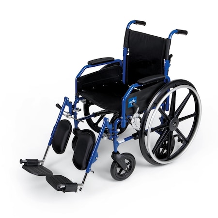 Medline Hybrid 2 Transport Wheelchair with Removable Desk-Length Arms and Swing-Away Elevating Footrests MDS806300H2