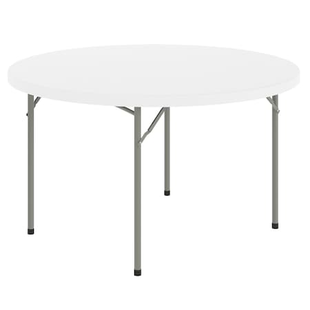 Flash Furniture Round Folding Table, Plastic Top, White RB-48R-GG