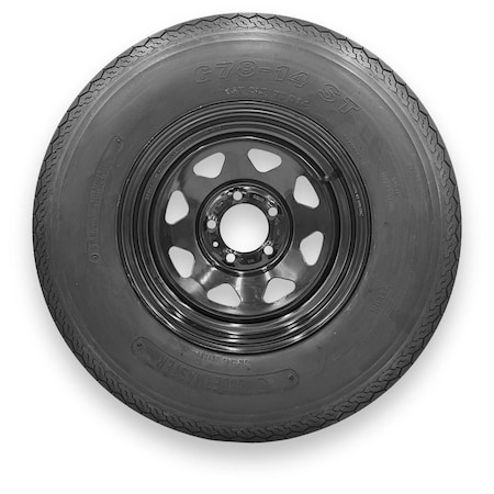 Rubbermaster - Steel Master G78-14 (ST215/75D14) 6 Ply 5 On 4.5 Bolt, Black Wheel Assemblies 599235BLK