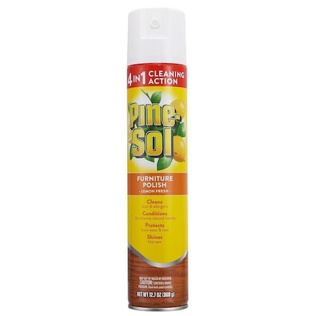 Brand Buzz Pine-Sol Furniture Polish, 12.7 oz Aerosol Can, Liquid, Lemon BBP0081