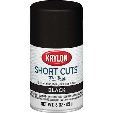 Krylon Short Cuts 3 Oz. Flat Enamel Spray Paint Black SCS-056