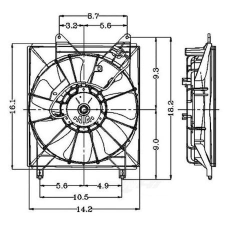 Global Parts Distributors Electric Cooling Fan Assembly 2811276