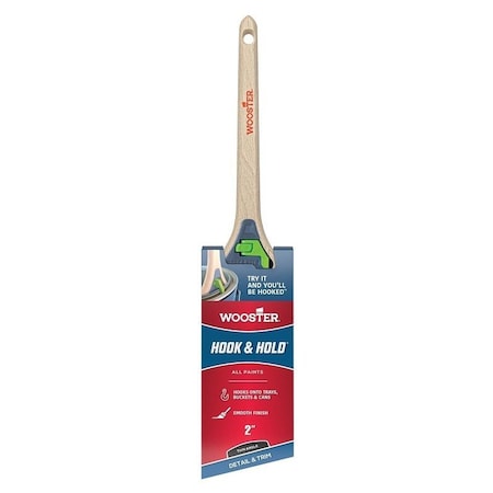 Wooster Hook and Hold Trim Paint Brush, 2 in W, Soft Thin Angle Brush, 2-3/8 in L Bristle, Polyester Bristle 5300-2
