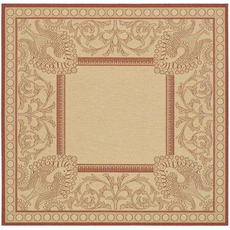 Safavieh 7 ft. -10 in. x 7-10 in. Square Indoor-Outdoor Courtyard- Natural and Red- Machine Made Rug CY2965-3701-8SQ