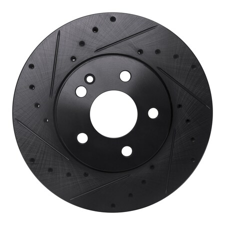 Dynamic Friction Co DFC Brake Rotor - Drilled and Slotted - Black 633-63158L