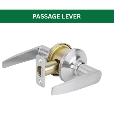 Global Door Controls Franklin Series Light-Duty Residential Sterling Lever, Grade 3 Passage in Brushed Chrome GLS10SFRA-626
