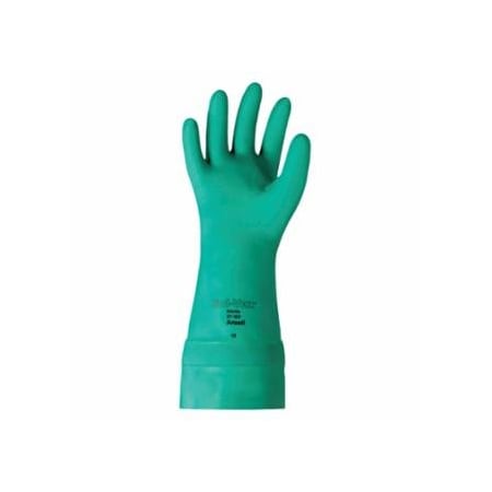 Alphatec Solvex 37-165 Nitrile Gloves, Gauntlet Cuff, Unlined, Size 10, Green, 22 mil, 12PK 012-37-165-10