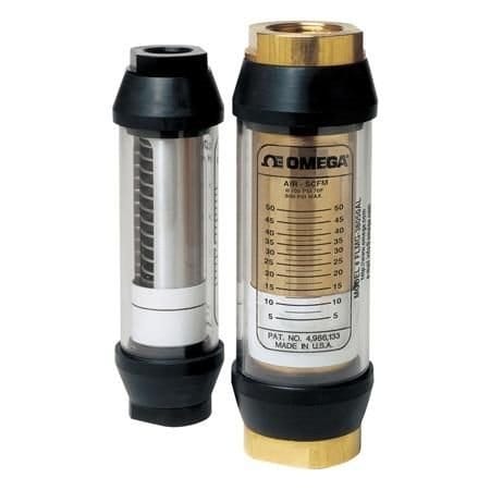 Omega Variable Area Flow Meter, Pneumatic, In-line, Air, 5 SCFM to 50 SCFM, 600 psi, 1/2 " NPT Female, 11 FLMG-12050BR-MA
