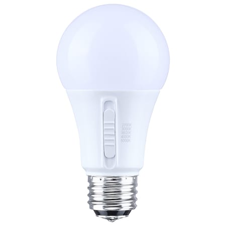 Satco 15 Watt LED A19 27K/3K/35K/4K/5K CCT Medium Base Plastic 12-24 Volt AC 12-34 Volt DC S14410