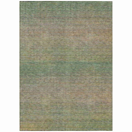 Homeroots 8' X 10' Fern Green Striped Washable Indoor Outdoor Area Rug 608810