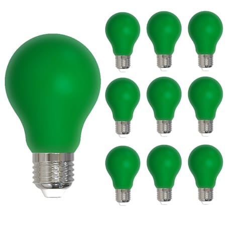 Bulbrite 25-Watt Equivalent Ceramic Green Color A19 Weatherproof Outdoor E26 Medium BaseLED Light Bulb, 10PK 862315