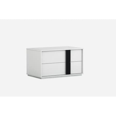 Homeroots 18" White Two Drawers Nightstand 370749