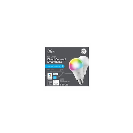 Current Cync Smart LED Light Bulb, Dimmable, Millions of Colors, A19, 9.5-Watts - pair 93131733