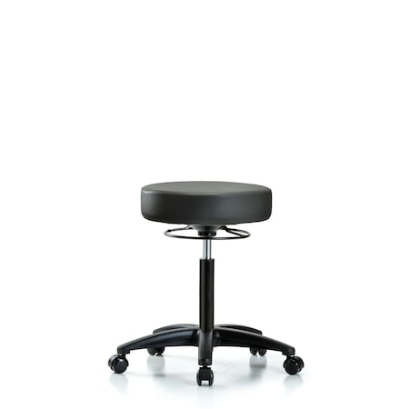 Blue Ridge Ergonomics Vinyl Stool, Med Bench, Casters, Carbon BR-VMBSO-RG-NF-RC-8823