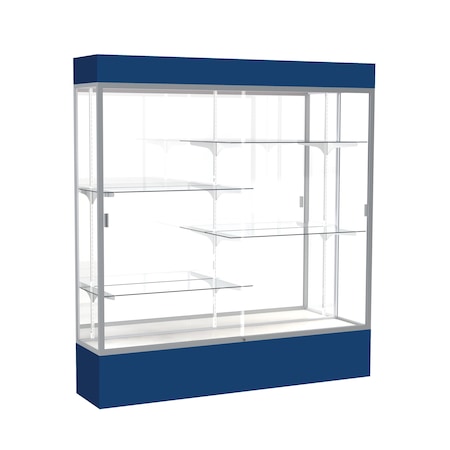 Ghent Lighted Floor Display Case 72x80x16, Mirror, Satin 3176MB-SN-NY