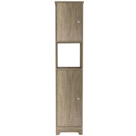 Homeroots 16" Wood Brown Laminate Accent Cabinet With Four Shelves 477658