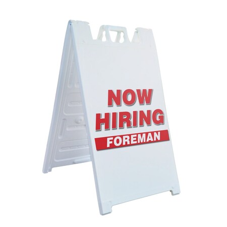 Signmission Foreman, A-Frame & 2 Sign Inserts, Heavy-Duty Plastic Frame SBHD-C-2436-FOREMAN