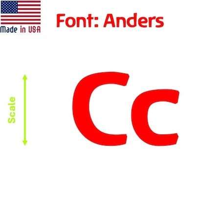 Aacc Self-Adhesive Vinyl Letter: C, Scale: 18 in. Color: Red Font: Anders by, 12PK AACC-Anders-UC-Red-I18x12
