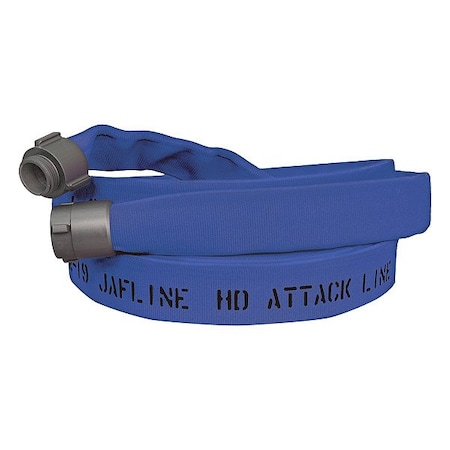 Jafline Hd Fire Hose, Double Jacket, 2 1/2 in Hose Inside Dia., Polyester Hose Tube, Male x Female Fitting A HD250B025-NH250