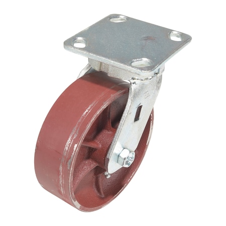 Vestil Cast Iron/Steel Swivel Caster 6 In. Diameter x 2 In. Width 2000 Lb. Capacity Maroon CST-VE-6X2DS-S