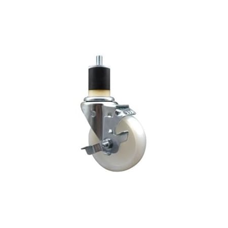 Service Caster 4'' Nylon Swivel 1-7/8'' Expanding Stem Caster with Brake SCC-EX20S414-NYS-TLB-178