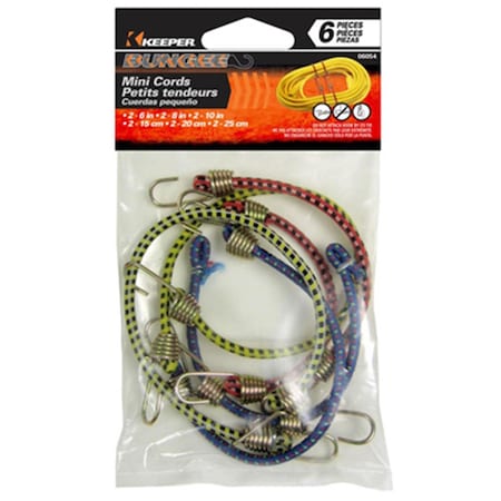 Keeper 06054 6 Piece Mini Bungee Assorted, 6PK 169337