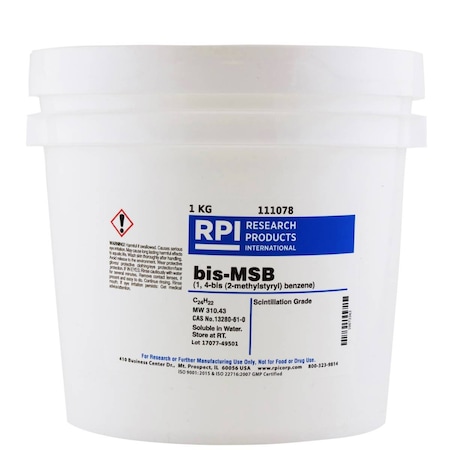 Rpi bis-MSB 1, 4-bis-o-methylstyryl-benzene, Scintillation Grade, 1 Kilogram 111078