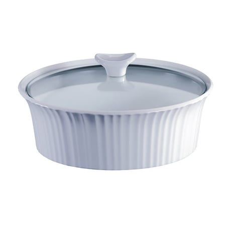 Corningware Casserole Dish with Lid, 2.5 qt, Stoneware, French White 1105930