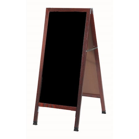 Aarco A-Frame Sidewalk Board, Black Acrylic Board and Solid Red Oak Frame w/ Cherry Stain, 42''Hx18''W MA-3P