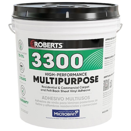 Roberts Construction Adhesive, Brown, 4 gal, Pail 3300-4