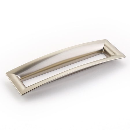 Schaub 160mm Center to Center Flared Rectangular Finestrino Cabinet Pull Satin Nickel Finish 442-15