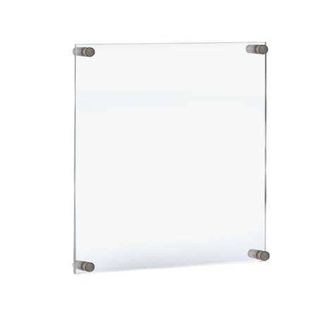 Azar Displays Floating Acrylic Wall Frame, Silver Stand Off Caps, 16 inx20 in Graphic Size, 20 inx24 in Overall Size 105522-SLV