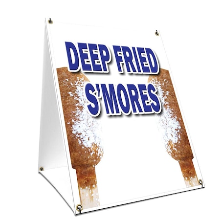 Signmission Deep Fried Smores, 36 Inch x 24 Inch A-frame Yard Sign, Plastic Sign SBC-2436-Deep Fried Smores