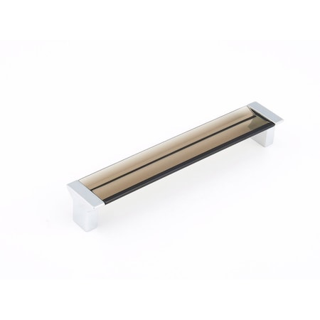Schaub 6-5/16in Center to Center Positano Smoke Cabinet Pull Polished Chrome Finish 317-26-SM