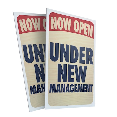 Signmission Now Open, Plastic Signs Only 24 Inch x 36 Inch, Corrugated Plastic, 2PK CSB-2436-2PACK-30404