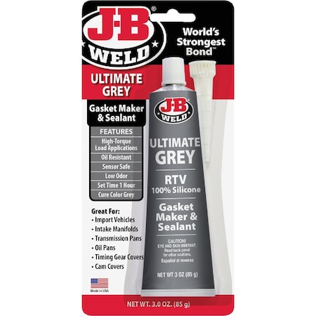 J-B Weld 3 Oz. Ultimate Grey RTV Silicone Gasket & Sealant 32327