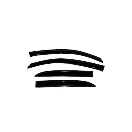 Ventshade Rainguards, Aerodynamic Design, Tape-On, Smoke, Acrylic, Set Of 4 94319