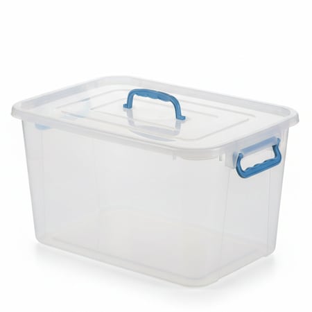 Basicwise Large Clear Storage Container With Lid and Handles QI003488