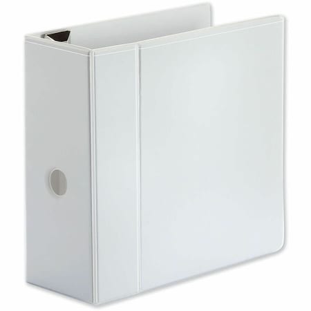 Universal One Comfort Grip Deluxe Plus D-Ring View Binder, 5" Capacity, 8-1/2 x 11, White UNV30756***
