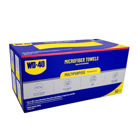 Wd-40 Extra Absorbent Microfiber Towel - Blue Color, 50PK L40110