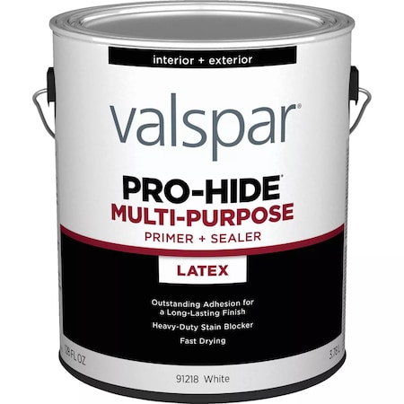 Valspar Pro-Hide Waterborne Interior/Exterior Multi-Purpose Primer & Sealer Wht 1 Gal. 028.0091218.007