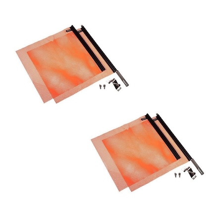 Mytee Products EZ Mount 18in x 18in Jersey Orange Mesh Safety Flag DOT Compliant, 2PK VMF-MK-ORANGEx2