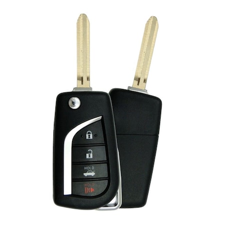 Aks Keys 2015 - 2018 Toyota Flip Key 4 Buttons Fob FCC# GQ43VT20T - H Chip - Aftermarket RC-TOYOTA-117C